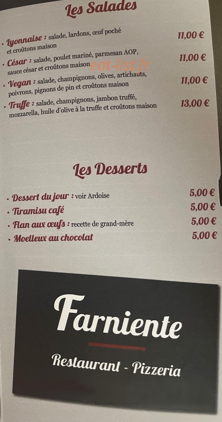 Farniente — carte page 3