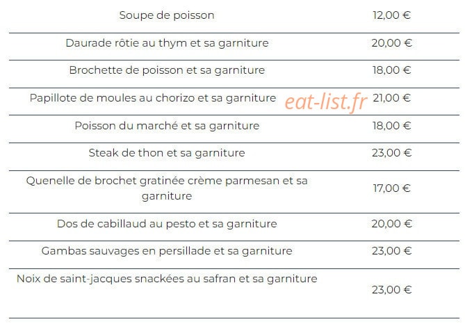 Le bar à thon — carte page 2
