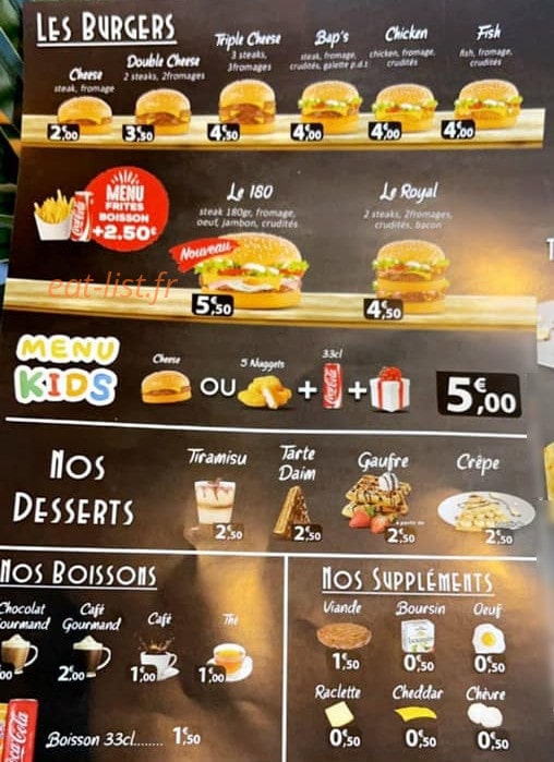 Le royal food — carte page 3