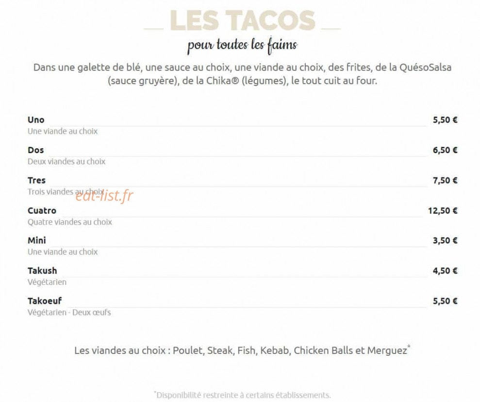 MasterTacos — carte page 2