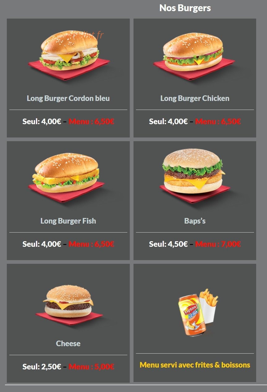Megafood — carte page 2