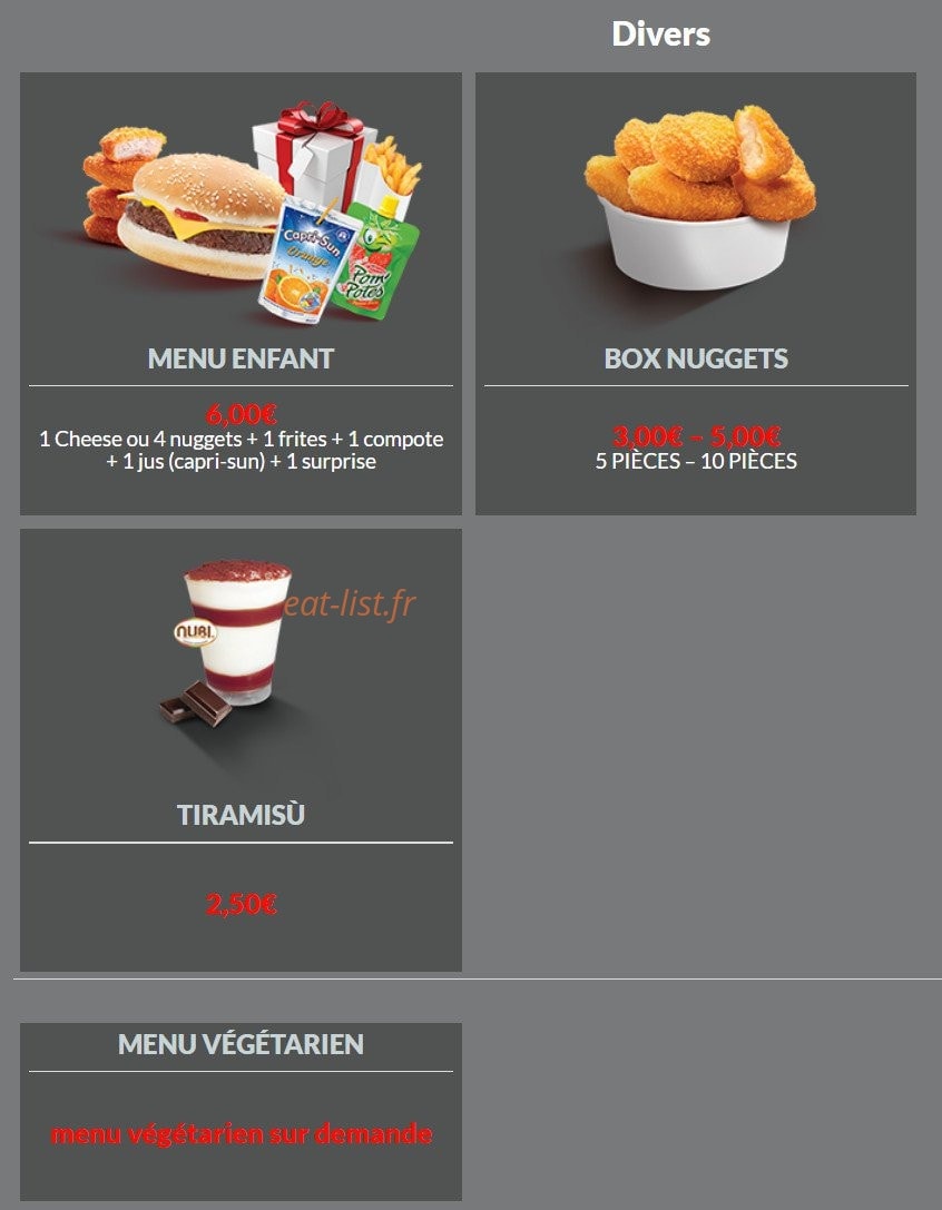 Megafood — carte page 7