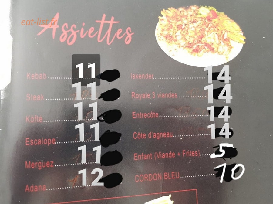 Restaurant Aspendos — carte page 1