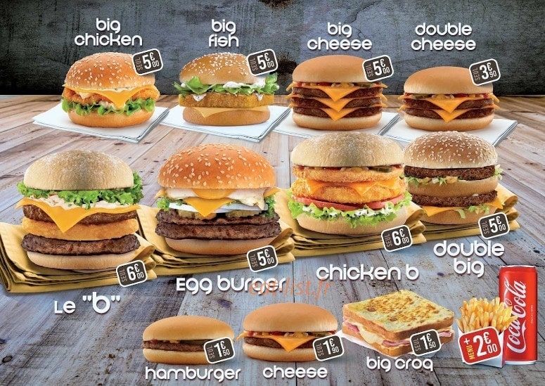 Big Basha Big Burger — carte page 1