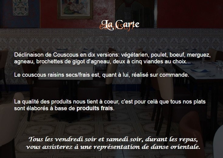 Chez Bougaci — carte page 1