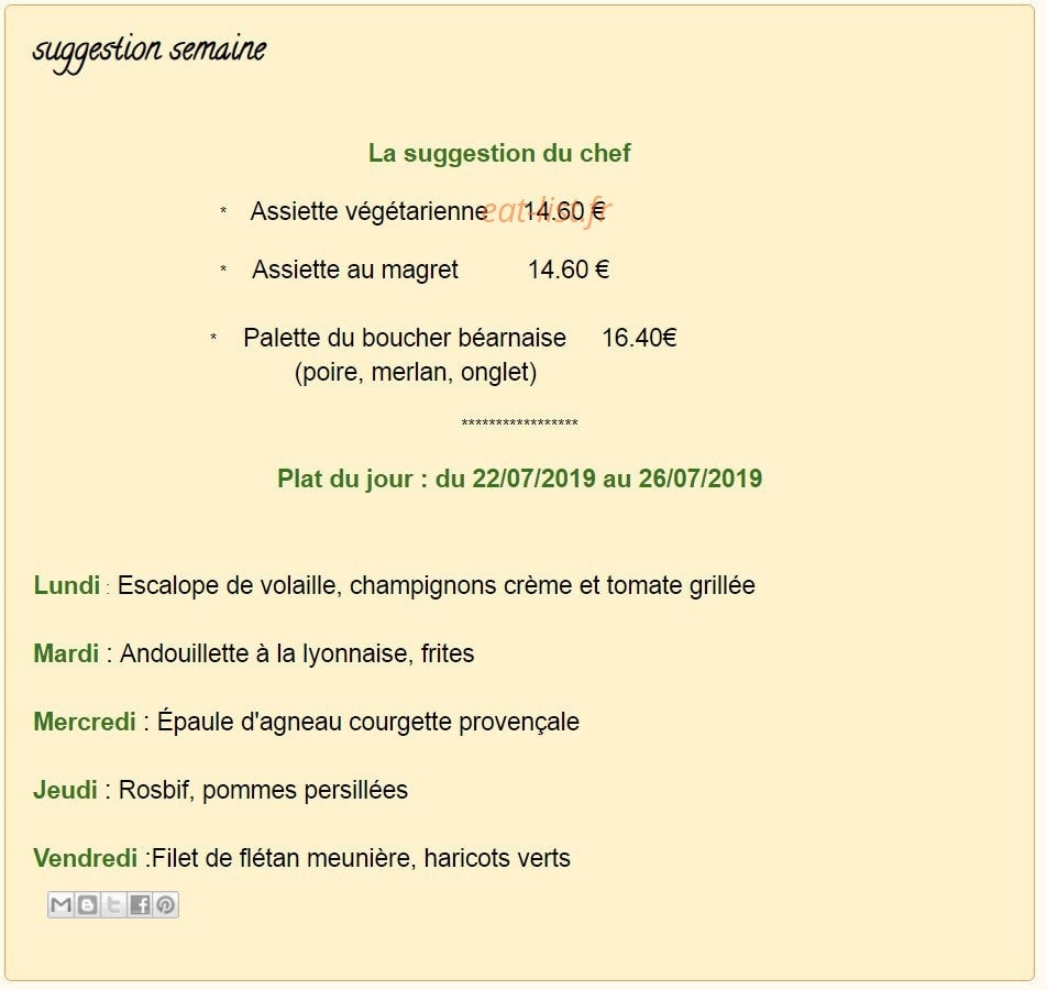 Restaurant Ferroux — carte page 3