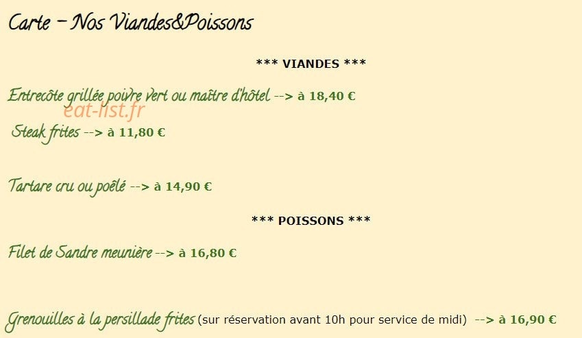 Restaurant Ferroux — carte page 5