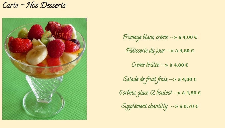 Restaurant Ferroux — carte page 6