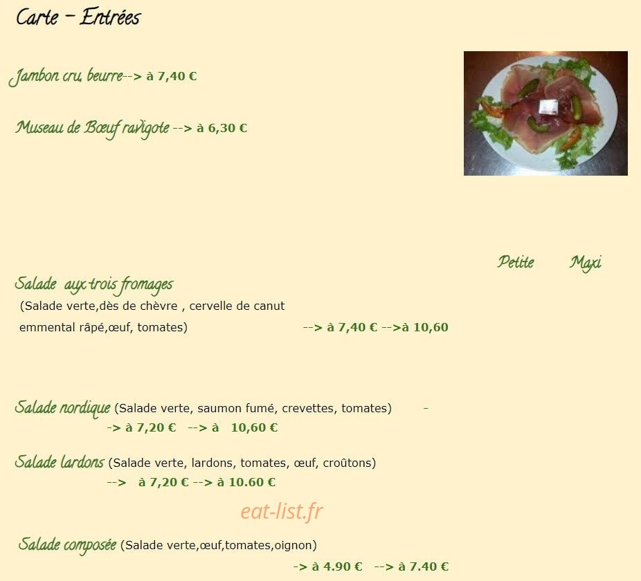 Restaurant Ferroux — carte page 4