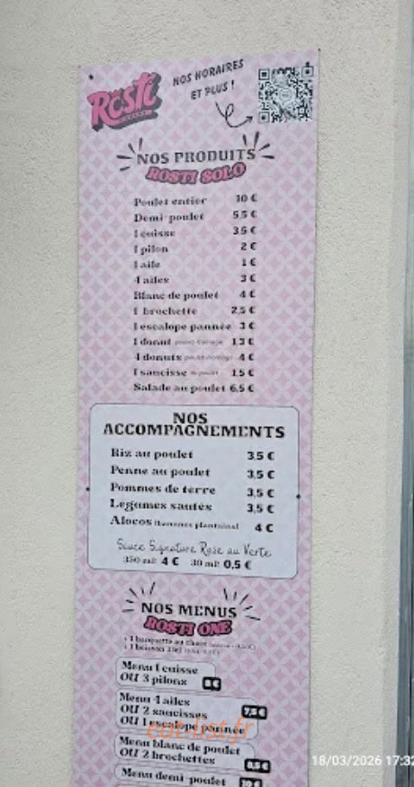 Rosti Poulet — carte page 1