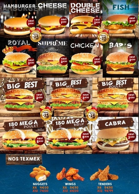 Best Burger — carte page 2