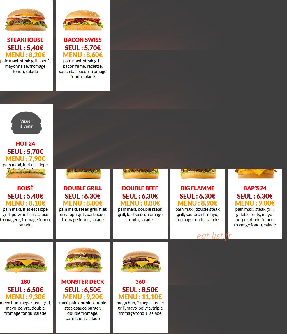 Burger 24 — carte page 2