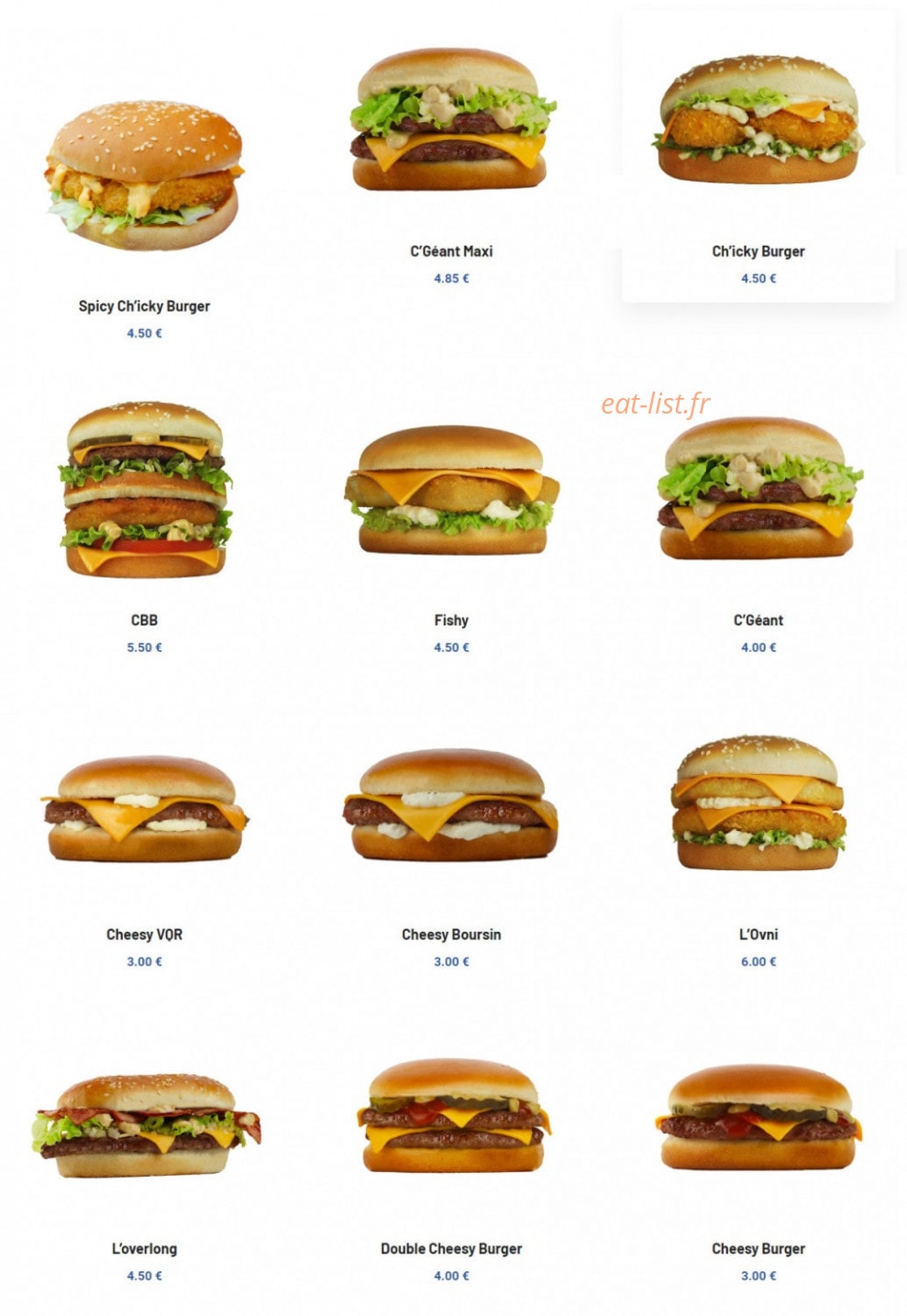 Chamas Burger — carte page 4