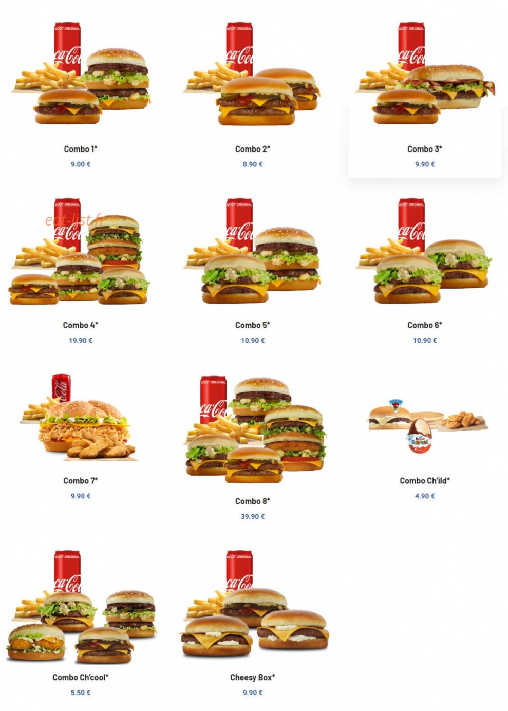 Chamas Burger — carte page 3