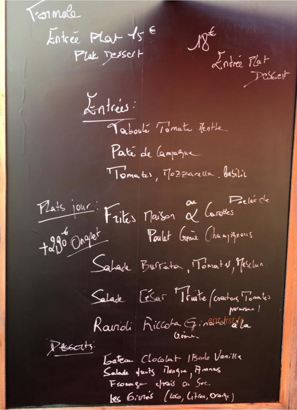 Chez Comet' — carte page 1