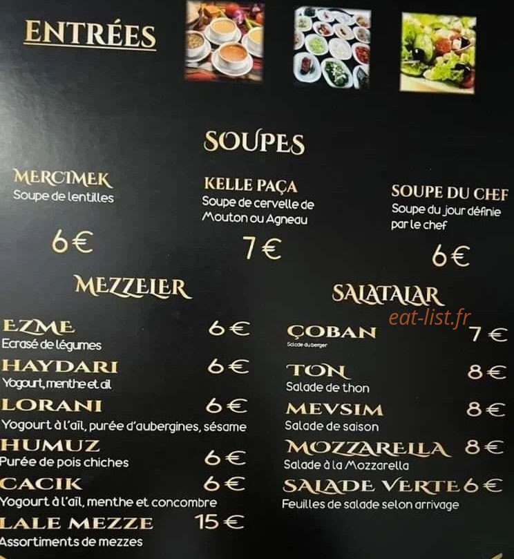 Chez Lale — carte page 1