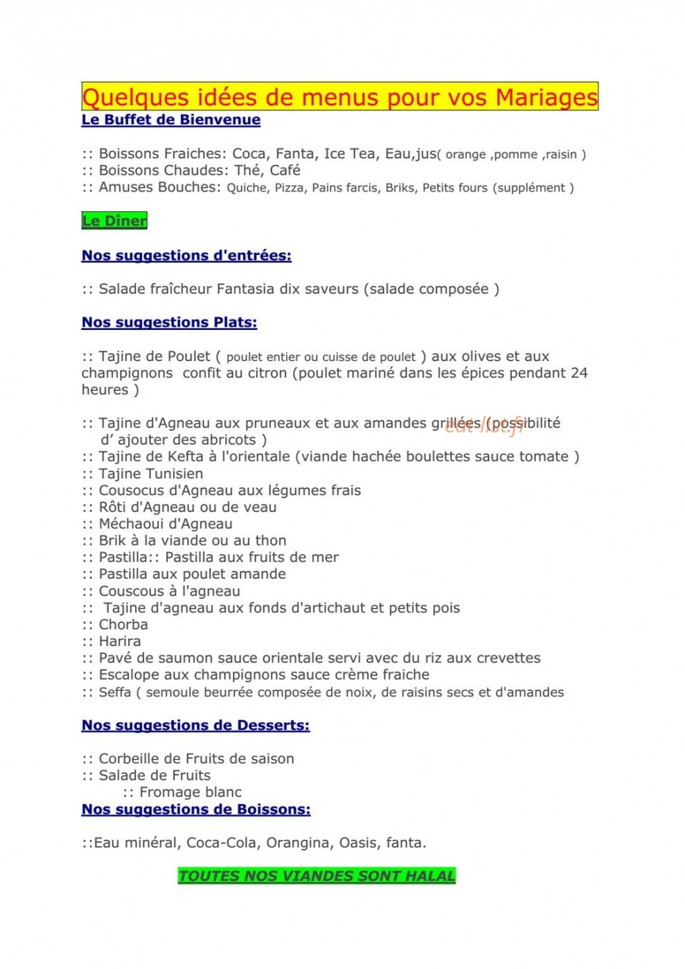 Fantasia reception — carte page 1