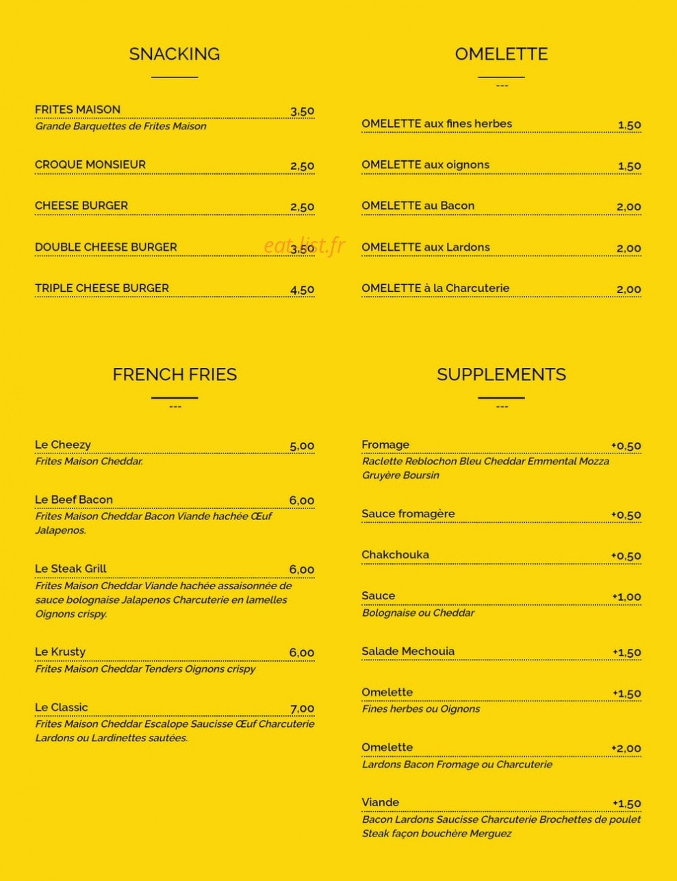 Krusty Burger — carte page 3