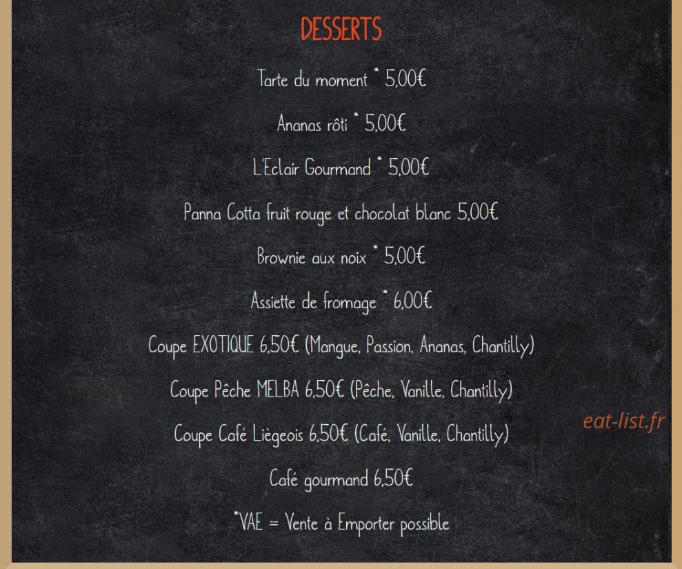 L'Escale Gourmande — carte page 2