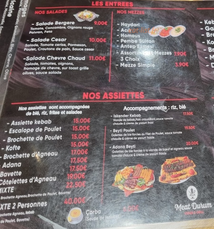 Meat Durum — carte page 1