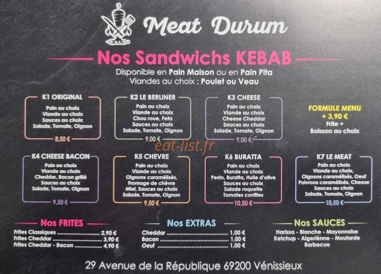 Meat Durum — carte page 4