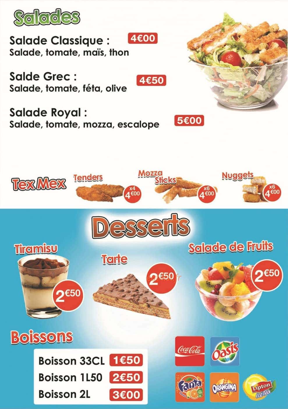 Régal Food — carte page 2