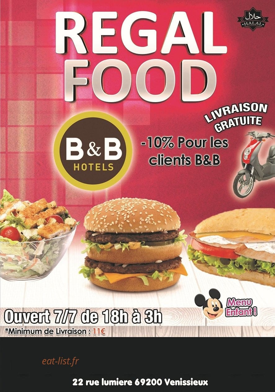 Régal Food — carte page 1
