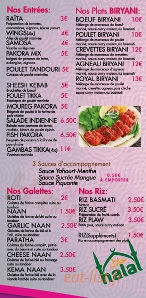 Tandoori house — carte page 1