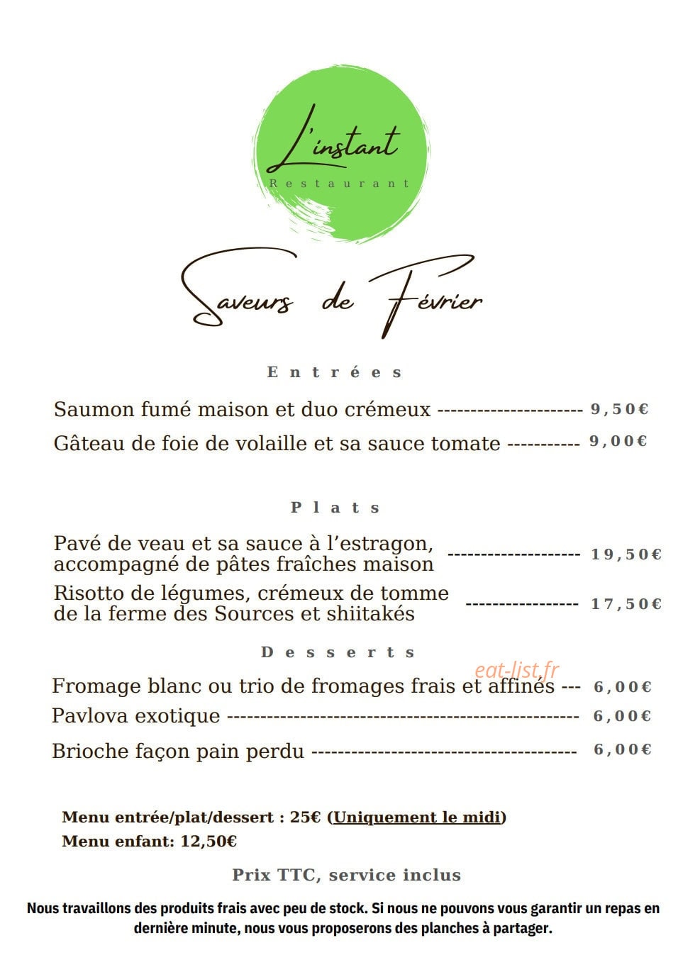 L'instant — carte page 1