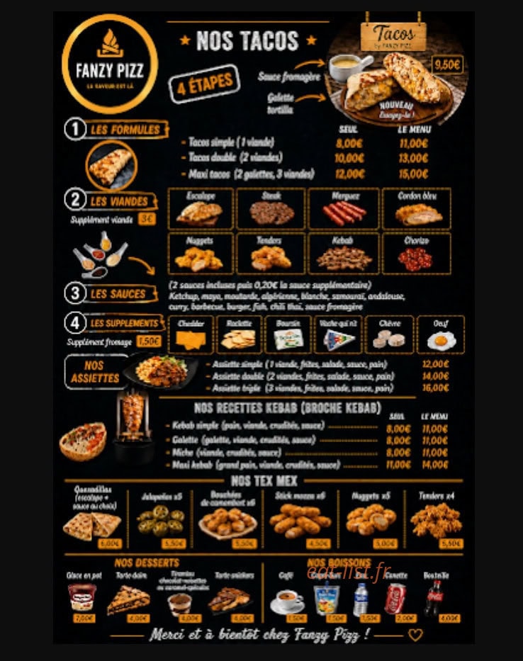 Fanzy Pizz — carte page 2