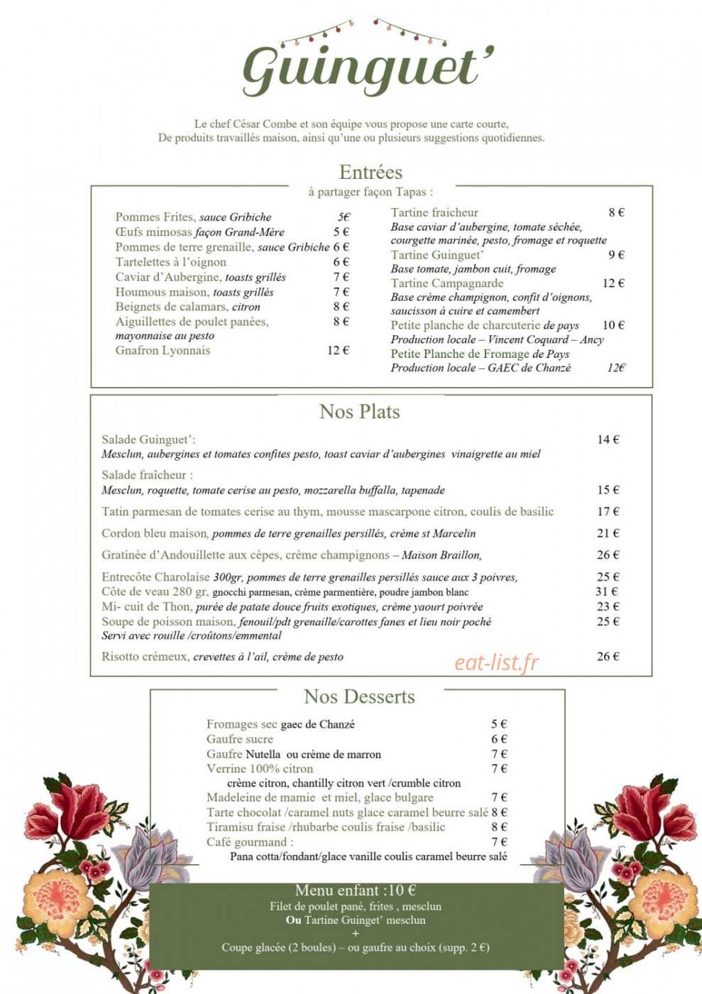 Guinguet' — carte page 1