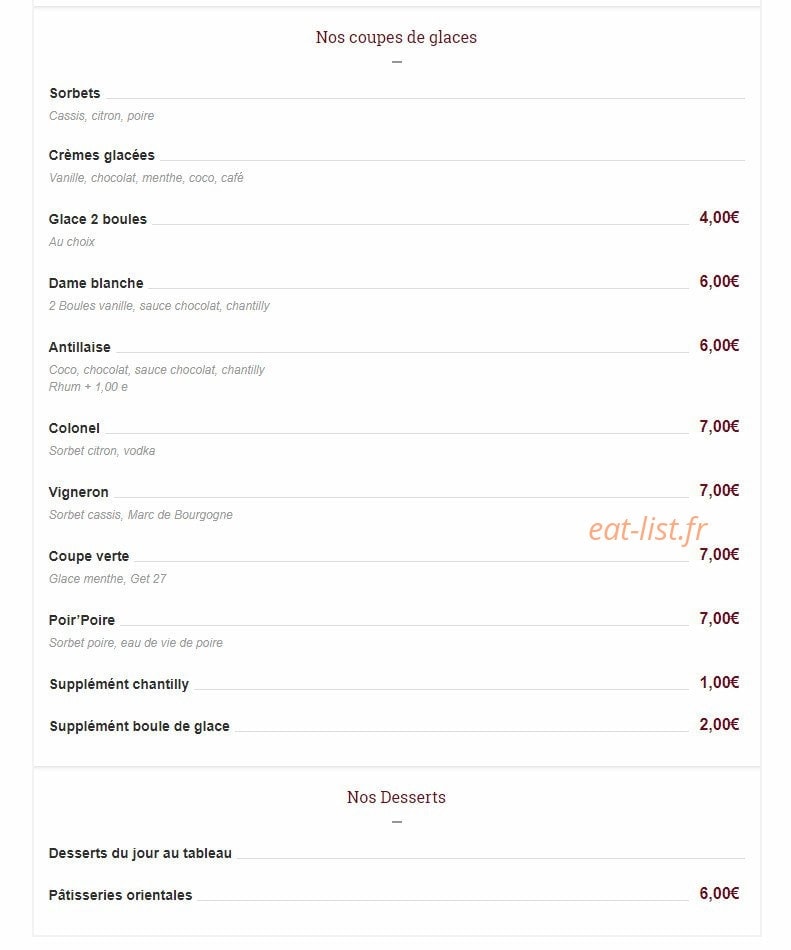Le Chem’s — carte page 4