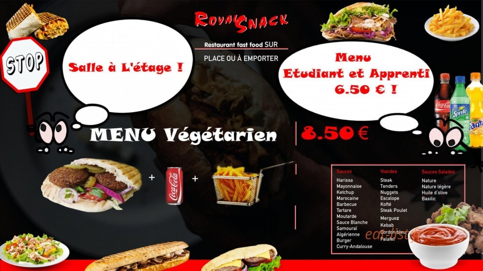 Royal Snack — carte page 1