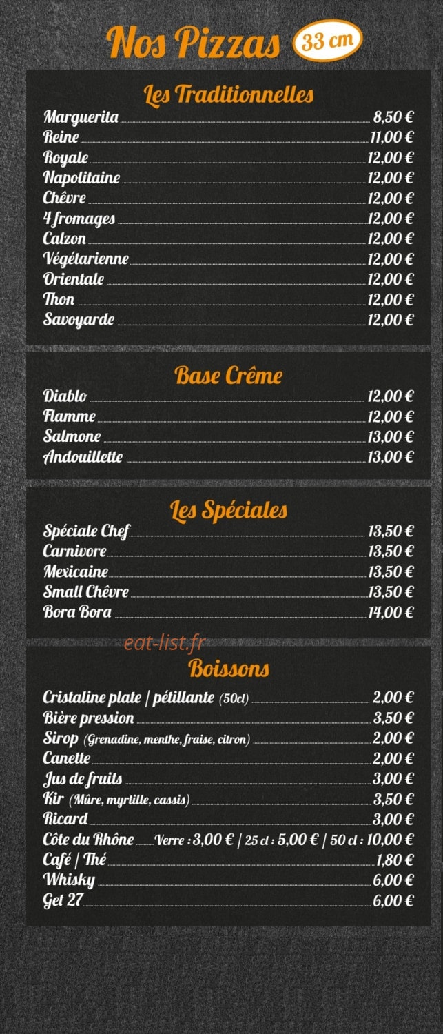 Pizzburgers — carte page 2