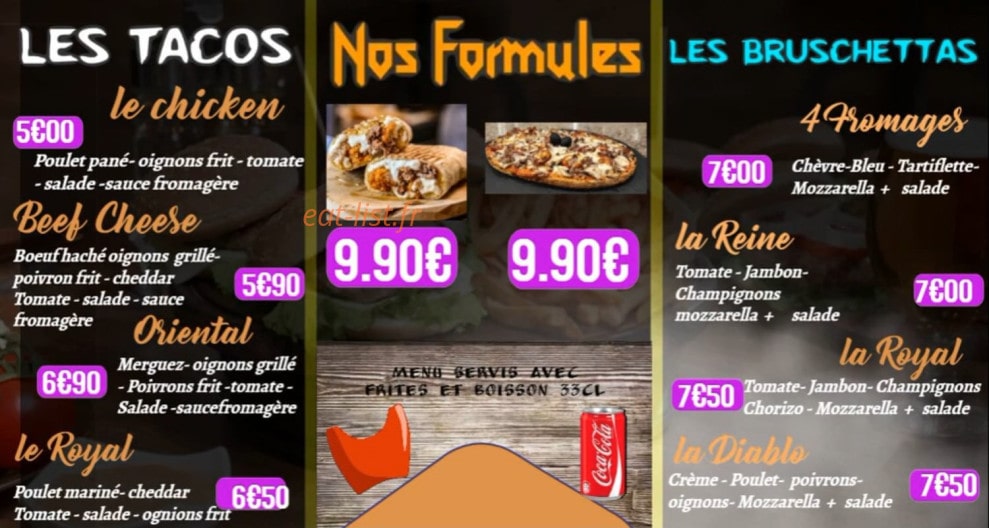 Pizzburgers — carte page 4