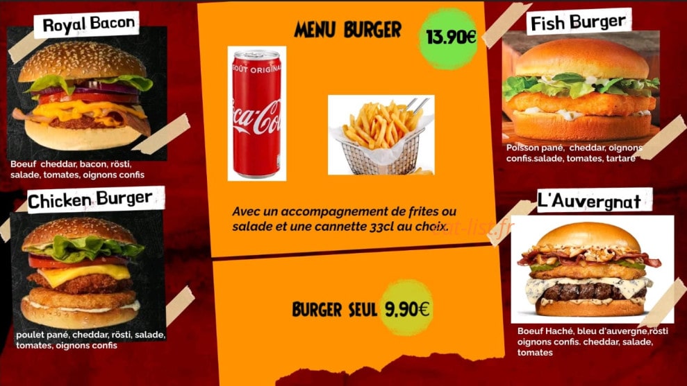 Pizzburgers — carte page 3
