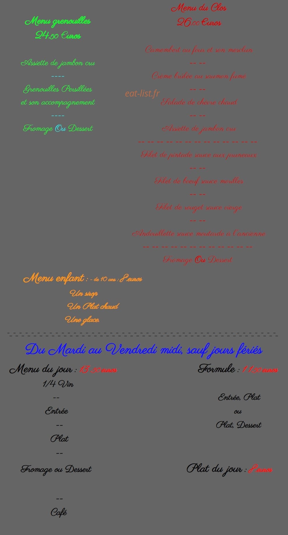 Le Clos de l'Abbaye — carte page 1