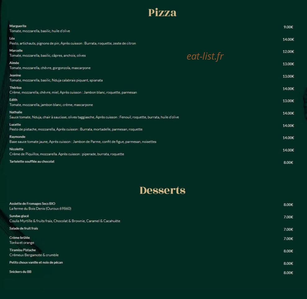 Bistrot Brigitte — carte page 2