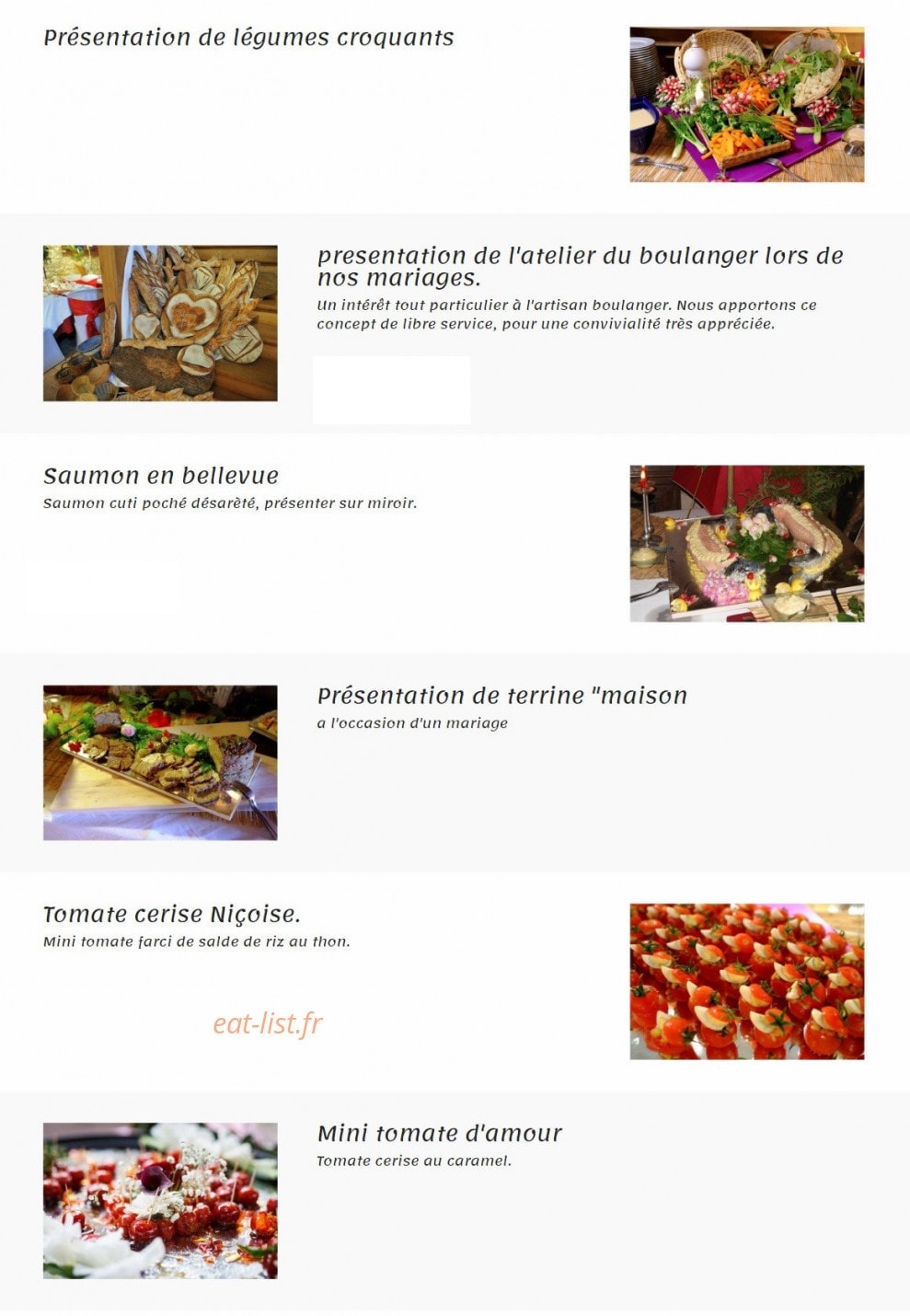 Camille Passion — carte page 2