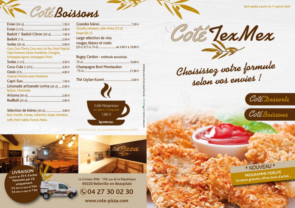 Côté Pizza — carte page 4