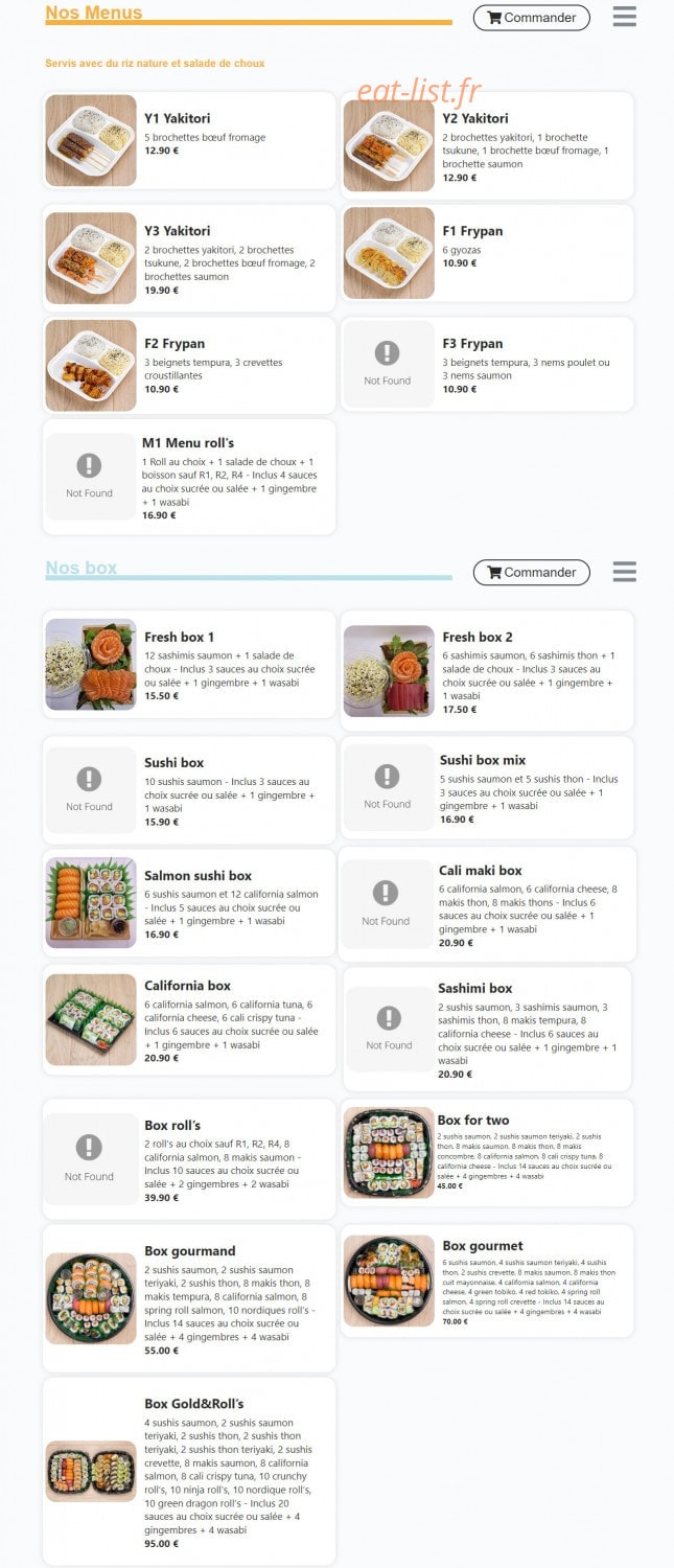 Carte et menu de Gold & Roll's à Belleville-en-Beaujolais — Les menus, box