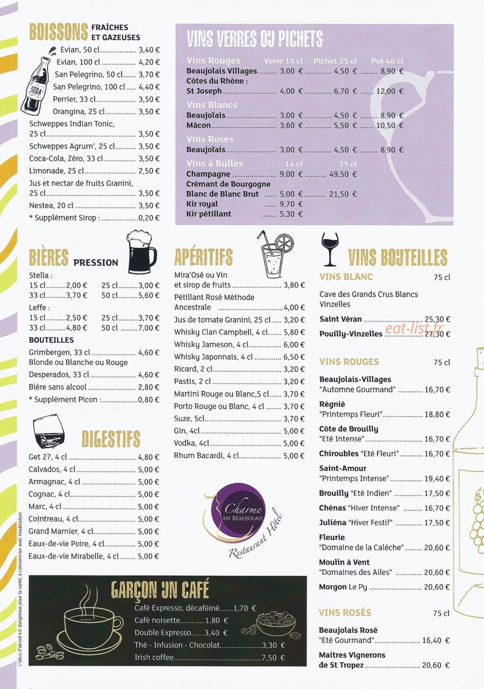 Le Charme — carte page 3
