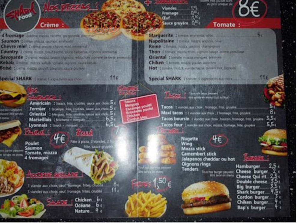 Shark Food — carte page 1