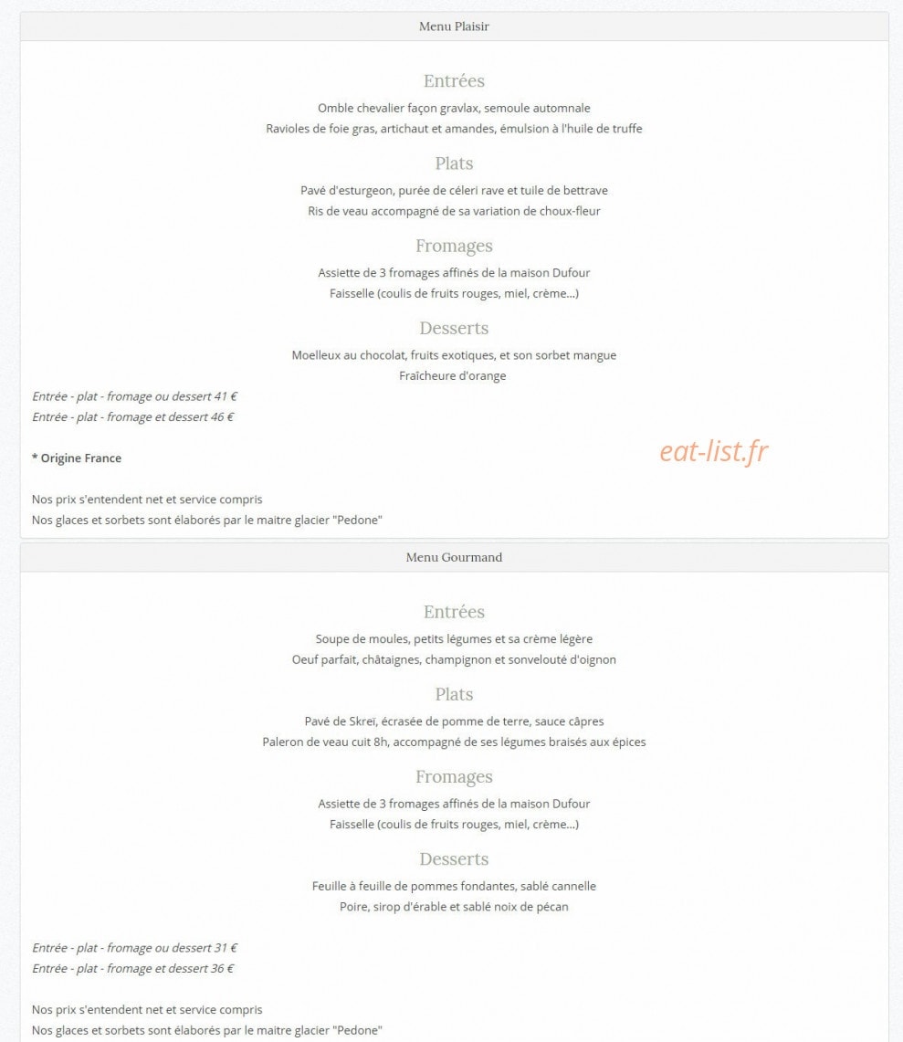 L'Ecume Gourmande — carte page 1