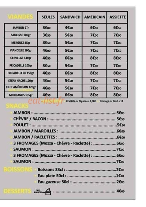 Aux ch'tis plaisirs — carte page 2