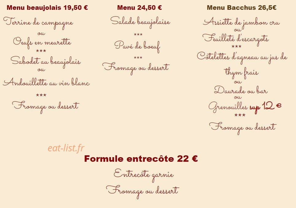 Le Bacchus — carte page 2
