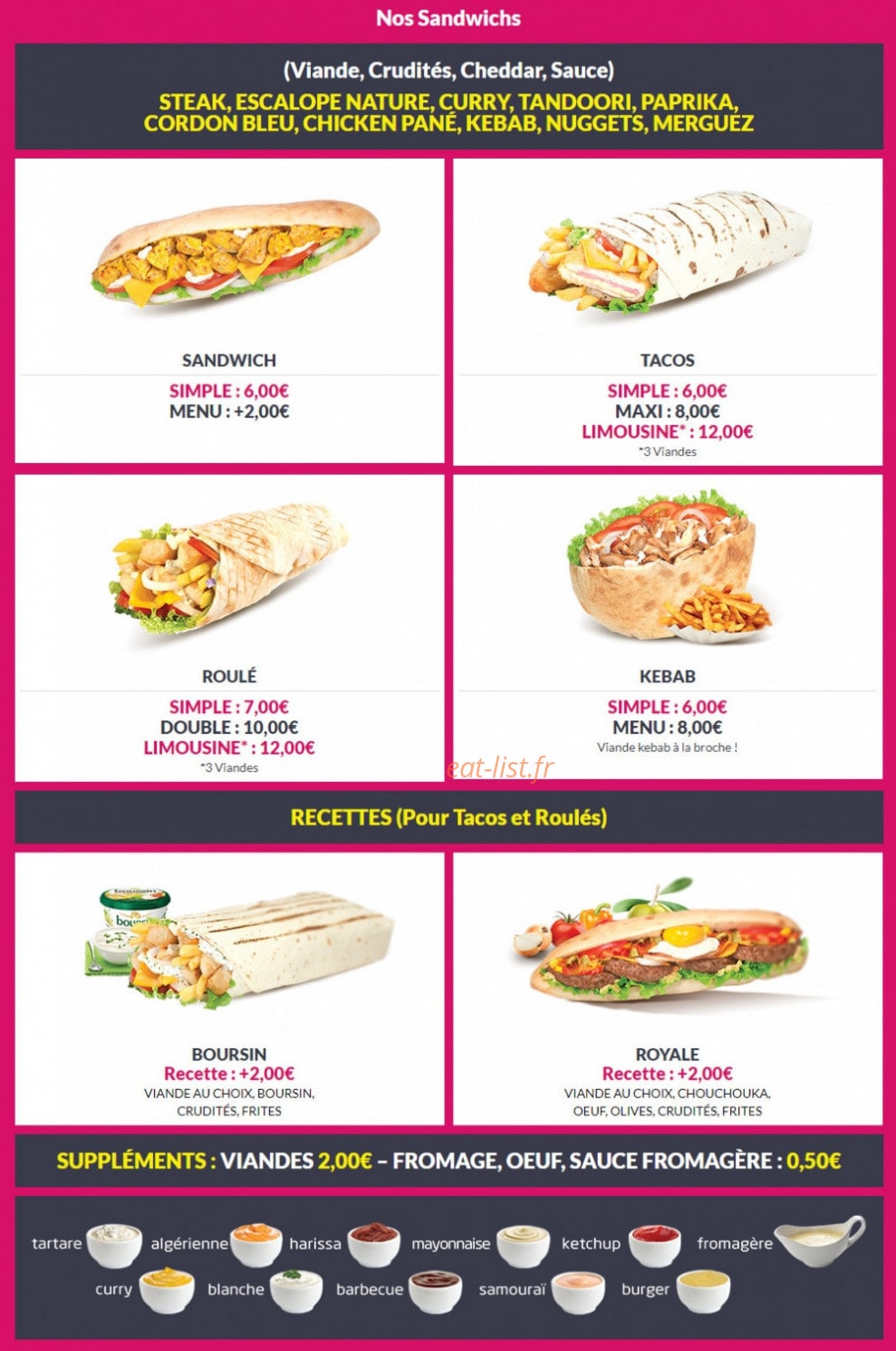 Express Pizza — carte page 3