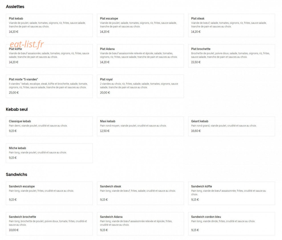 Saint Genis Kebab — carte page 2