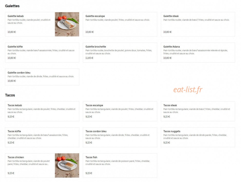 Saint Genis Kebab — carte page 3