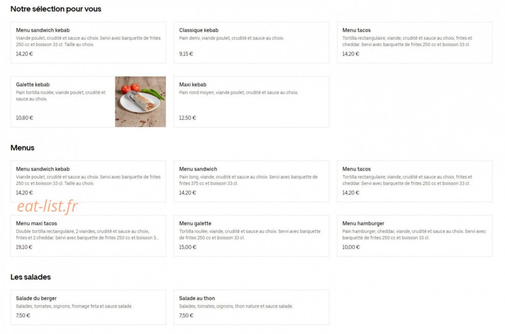 Saint Genis Kebab — carte page 1